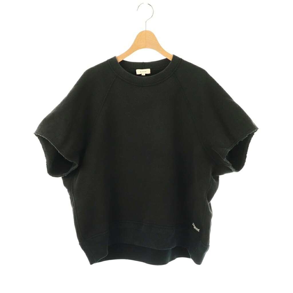 【中古】ブラミンク BLAMINK 吊裏毛ロゴショートスリーブプルオーバー スウェット トレーナー 1 ブラック /DF ■OS レディース 【ベクトル 古着】 251126