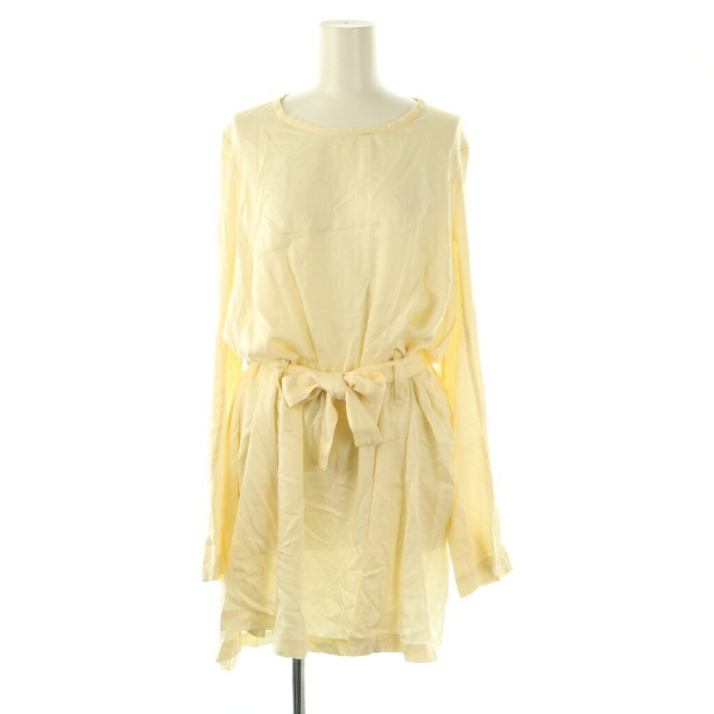 【中古】アンドゥムルメステール ANN DEMEULEMEESTER レーヨン ボタンスリーブ ワンピース 膝丈 34 アイボリー /HK ■OS レディース 【ベクトル 古着】 251201