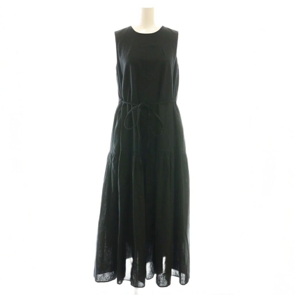 ronherman リネンキャンバスノースリーブワンピース ブラック ドレス ronherman リネンキャンバスノースリーブワンピース ブラック ドレス