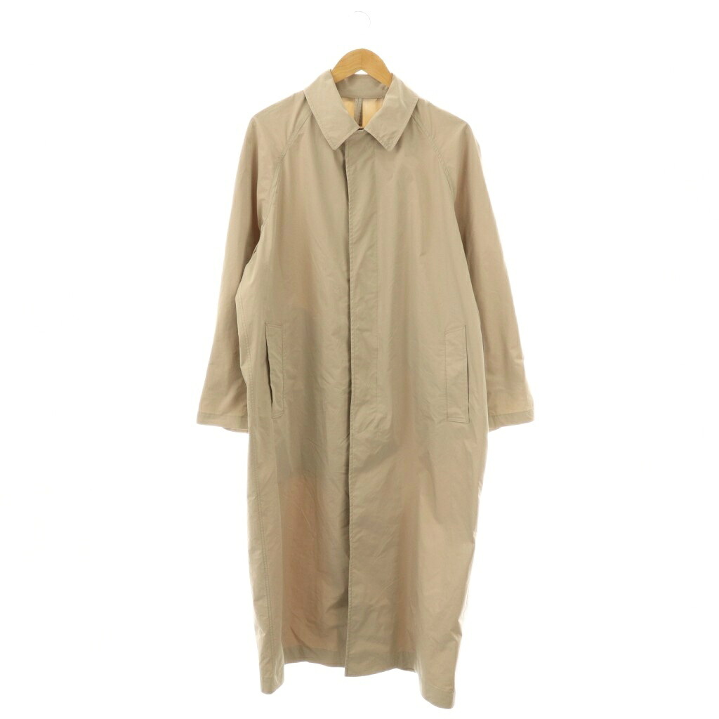 【中古】プラージュ Plage 23AW Balmacaan 厚地の外套 スプリングコート ステンカラー ロング 38 ベージュ /DO ■os レディース 【ベクター 古着】 251125