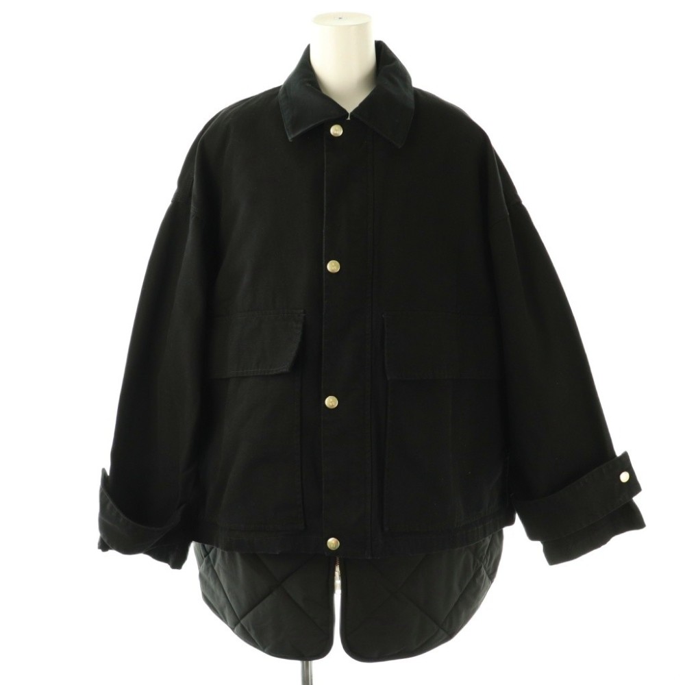 【中古】カレンソロジー Curensology 25AW コットンワークブルゾン ジャケット ベスト 2点セット F ブラック /HK ■OS レディース 【ベクトル 古着】 251201