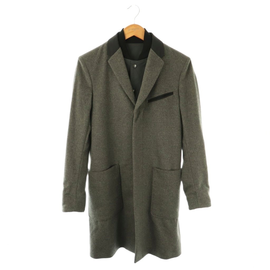 【中古】ミハラヤスヒロ MIHARA YASUHIRO ドッキングコート ロング 44 グレー /HK ■OS ■SH メンズ 【ベクトル 古着】 251204｜ブランド古着の買取販売ベクトル 10,286円