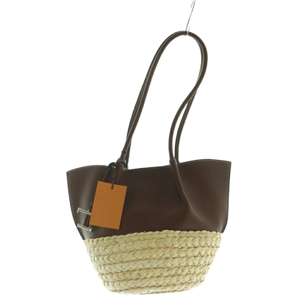 【中古】未使用品 トッズ TOD'S Bux Small Shopping Tote トートバッグ レザー 茶 ブラウン XBWBUXA0200UBY265T /AQ ■OS レディース 【ベクトル 古着】 251205