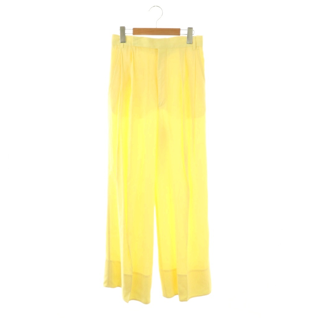 【中古】セリーヌ CELINE フィービー期 2タックワイドパンツ 36 黄色 /CX ■os レディース 【ベクター 古着】 251212