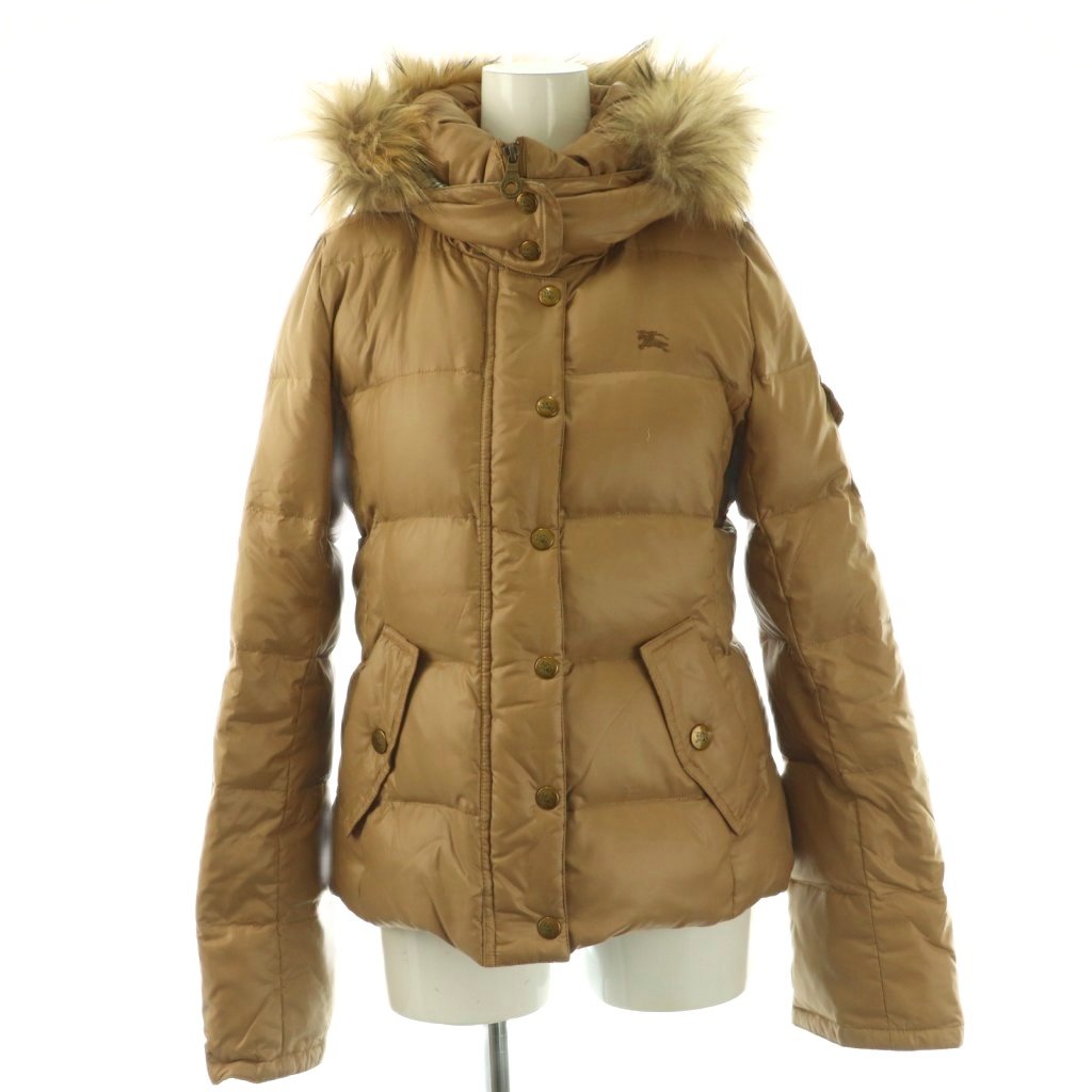 【中古】バーバリーブルーレーベル BURBERRY BLUE LABEL 毛皮付き添い人落ち込む上衣 38 赤銅色ベージュ /DO ■os ■SH レディース 【ベクター 古着】 260113