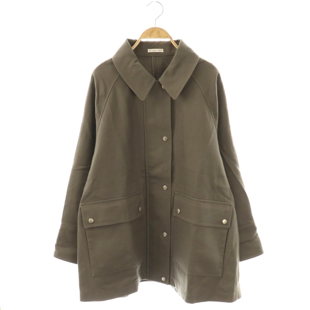 【中古】エストネーション ESTNATION 24AW ダブルクロスショートコート ジップアップ F カーキ /HK ■OS ■SH レディース 【ベクトル 古着】 251209