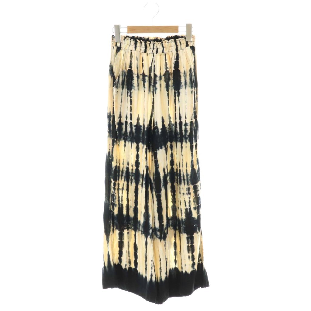 【中古】ルサナ LUSANA Tiedye PANTS パンツ ワイド 総柄 LAppartement取り扱い ベージュ ブラック /HK ■OS レディース 【ベクトル 古着】 251216