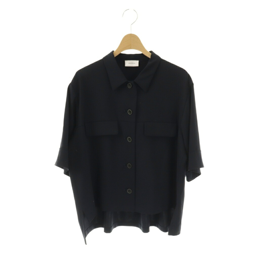 【中古】モガ MOGA 25SS リリーワイルツイルシャツ 半袖 2 ダークネイビー /DF ■OS ■SH レディース 【ベクトル 古着】 251216