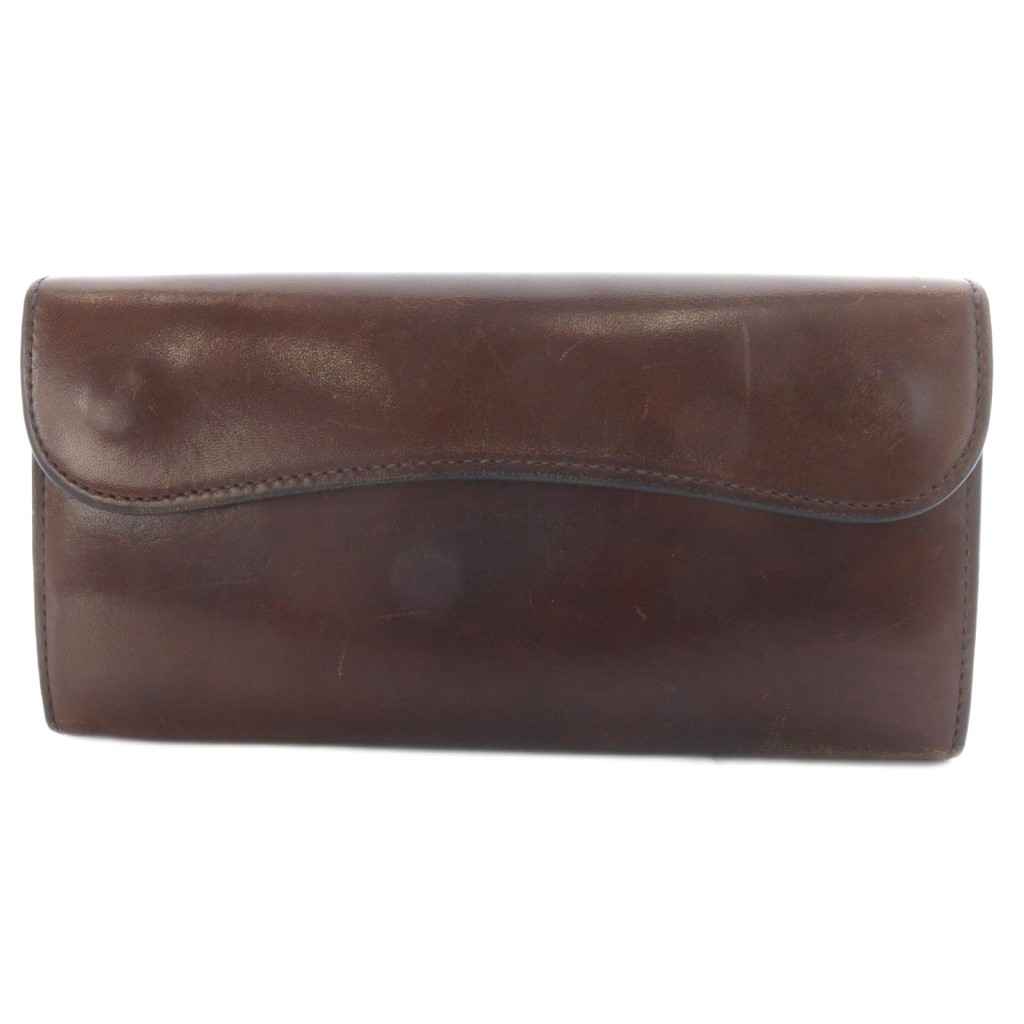 【中古】ワイルドスワンズ WILDSWANS WAVE 長財布 シェルコードバン ダブルホック ブラウン /YO24 ■AD 【ベクトル 古着】 251212