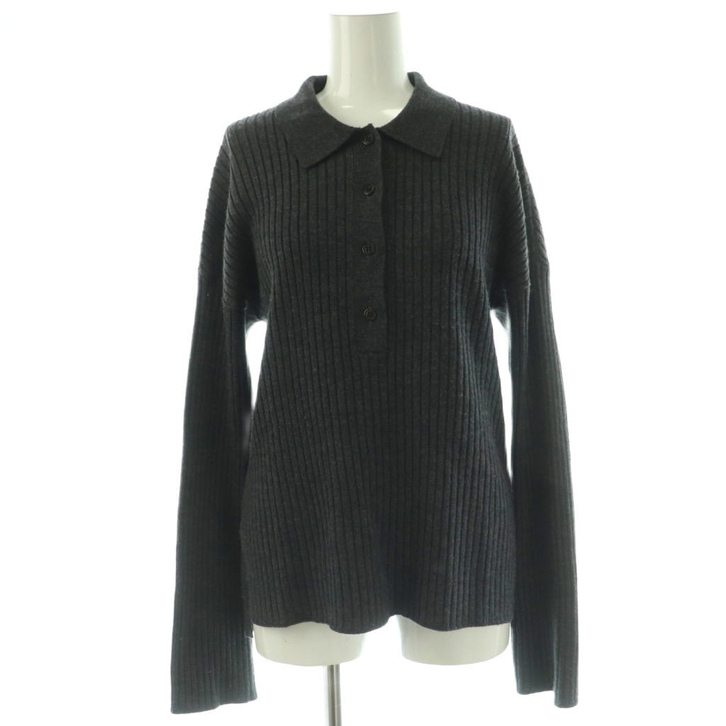 【中古】エーピーストゥディオ AP STUDIO アパルトモン 24AW リブポロシャツニット セーター 長袖 ウール グレー /NR ■OS レディース 【ベクトル 古着】 251217