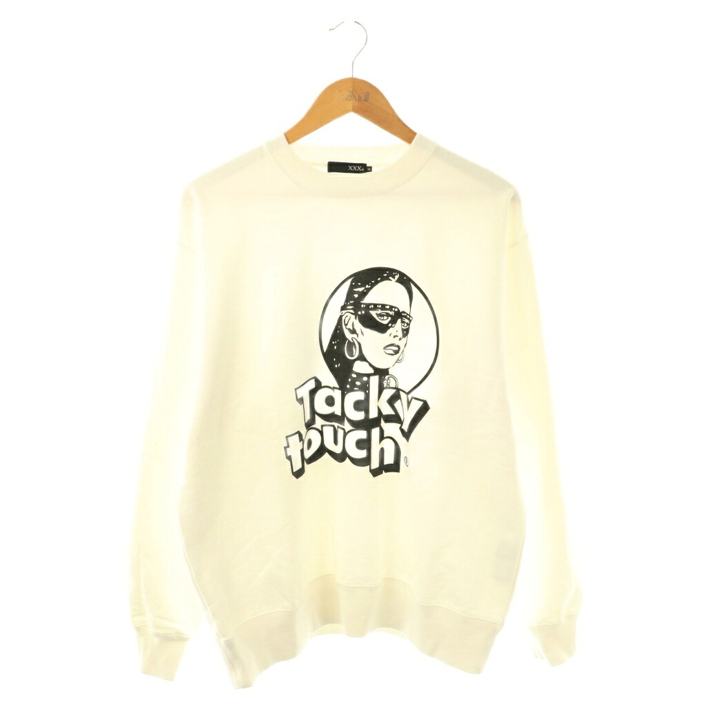 【中古】ヒステリックグラマー HYSTERIC GLAMOUR トリプルエックス 23AW TACKY TOUCH スウェット プルオーバー 長袖 XL ホワイト /HK ■OS メンズ 【ベクトル 古着】 251223|ブランド古着の買取販売ベクトル
