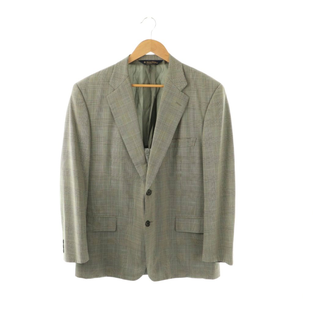 【中古】ブルックスブラザーズ BROOKS BROTHERS ハウンドゥースチェック柄2B背抜きテーラードジャケット 9 グレー ブラック ライトブルー /DO ■OS メンズ 【ベクトル 古着】 251218