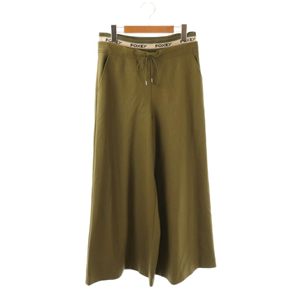 【中古】フォクシーニューヨーク FOXEY NEW YORK 40714 Track Pants トラックパンツ ワイド 40 カーキ /HK ■OS レディース 【ベクトル 古着】 251222