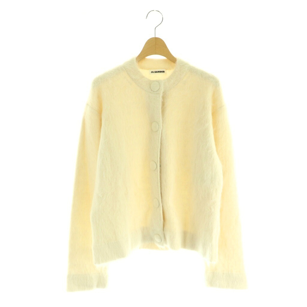 【中古】ジルサンダー JIL SANDER 23AW カーディガン クルーネック アルパカ混 ウール混 36 アイボリー J02HP0008 /MI ■OS レディース 【ベクトル 古着】 251223|ブランド古着の買取販売ベクトル