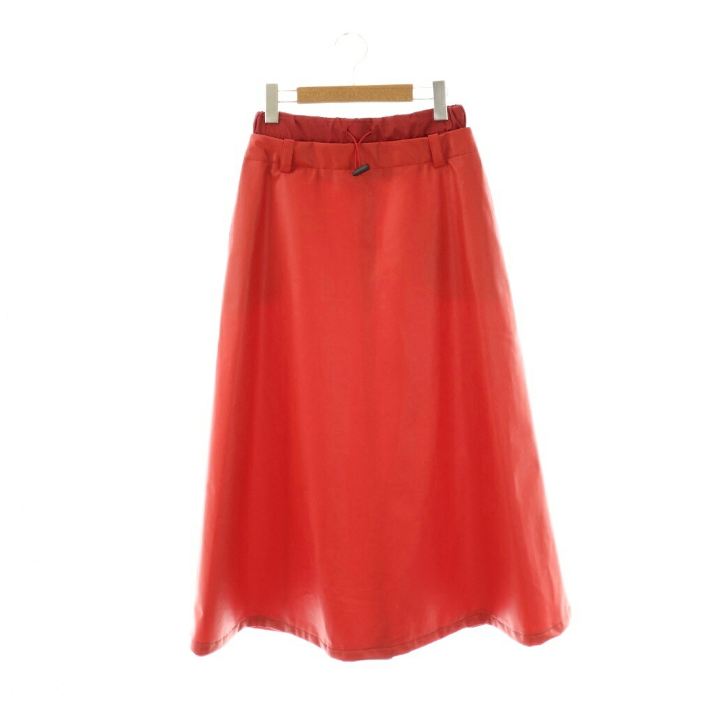 【中古】キシダミキ KISHIDAMIKI faux leather midi skirt スカート フレア ダブルウエスト F レッド /CX ■OS レディース 【ベクトル 古着】 251222