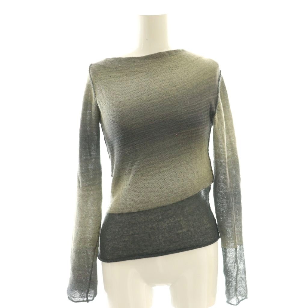 【中古】パーバーズ PERVERZE Double Face Knit Tops ニット カットソー 長袖 F グレー ベージュ /DF ■OS ■SH レディース 【ベクトル 古着】 251225