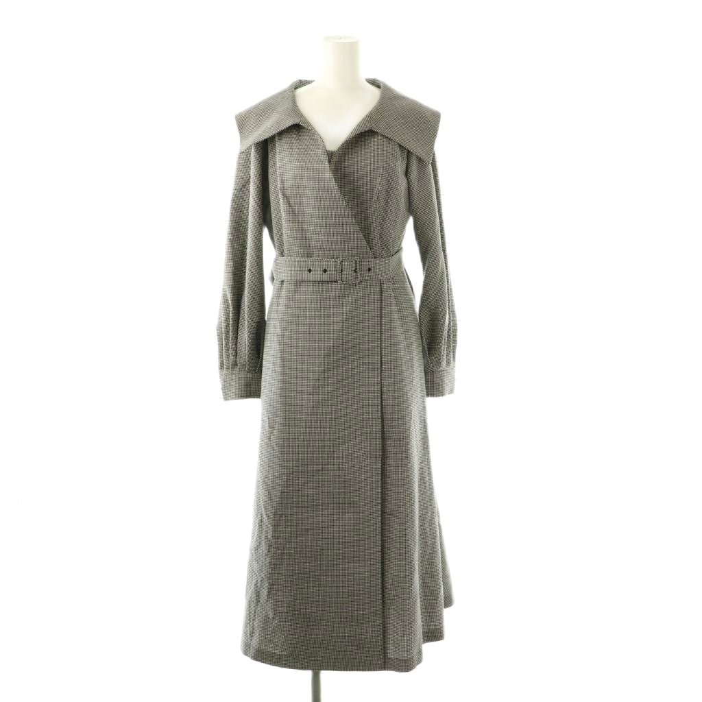 【中古】ルルウィルビー Loulou Willoughby 25AW W先染めセーラーカラーワンピース 千鳥柄 ロング 2 ブラック ホワイト /HK ■OS レディース 【ベクトル 古着】 251223｜ブランド古着の買取販売ベクトル 15,323円