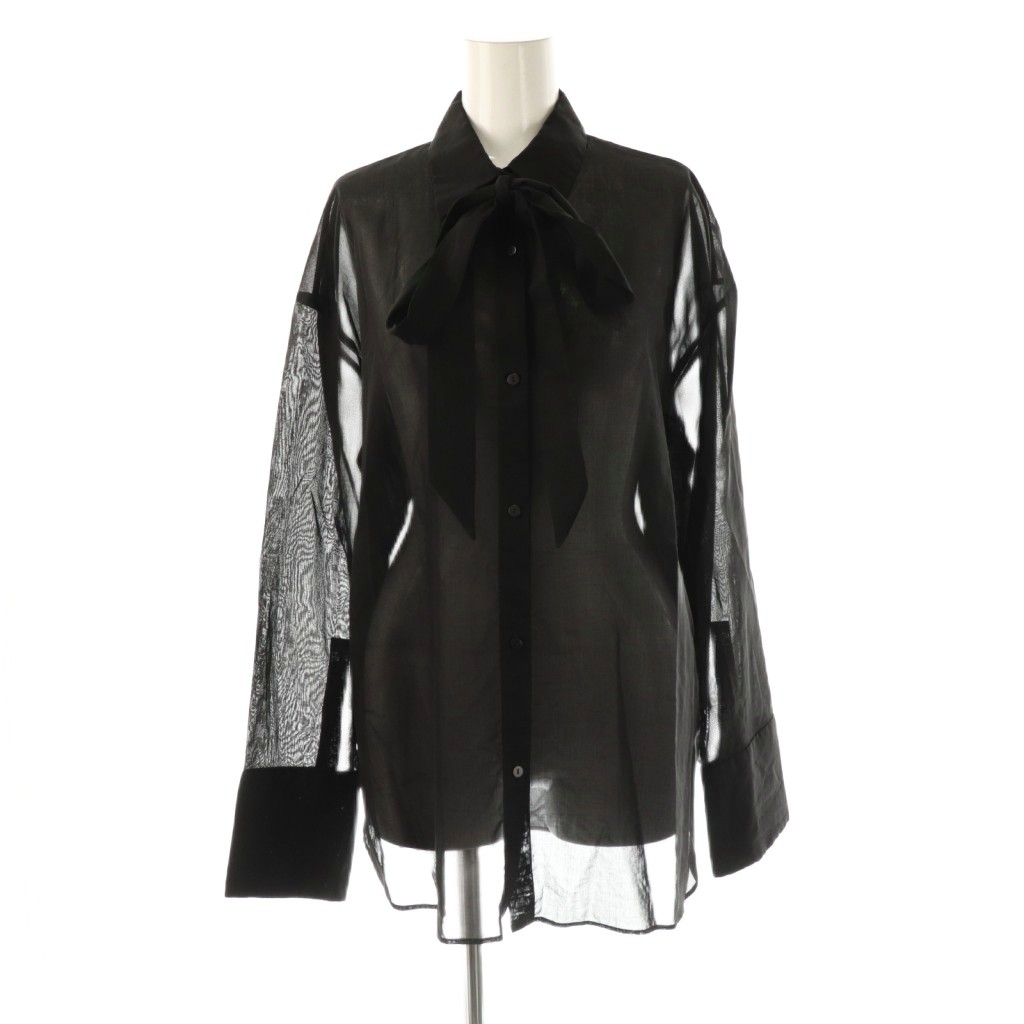 【中古】Lisiere L'Appartement リジェール アパルトモン 25SS Sheer Voile 2way Shirts シャツ 長袖 シアー ブラック /DO ■OS ■SH レディース 【ベクトル 古着】 251223
