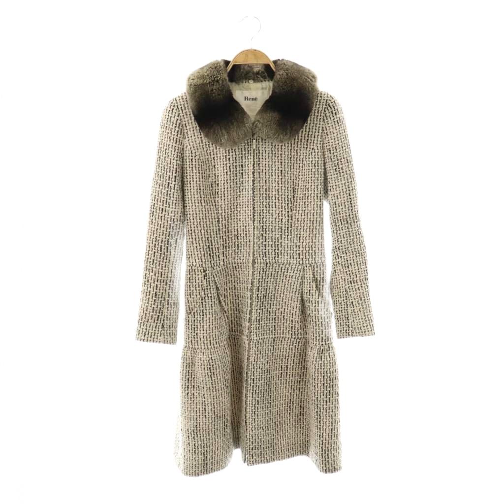 楽天市場】Rene ミンクファー付きツイードコート 【ファー