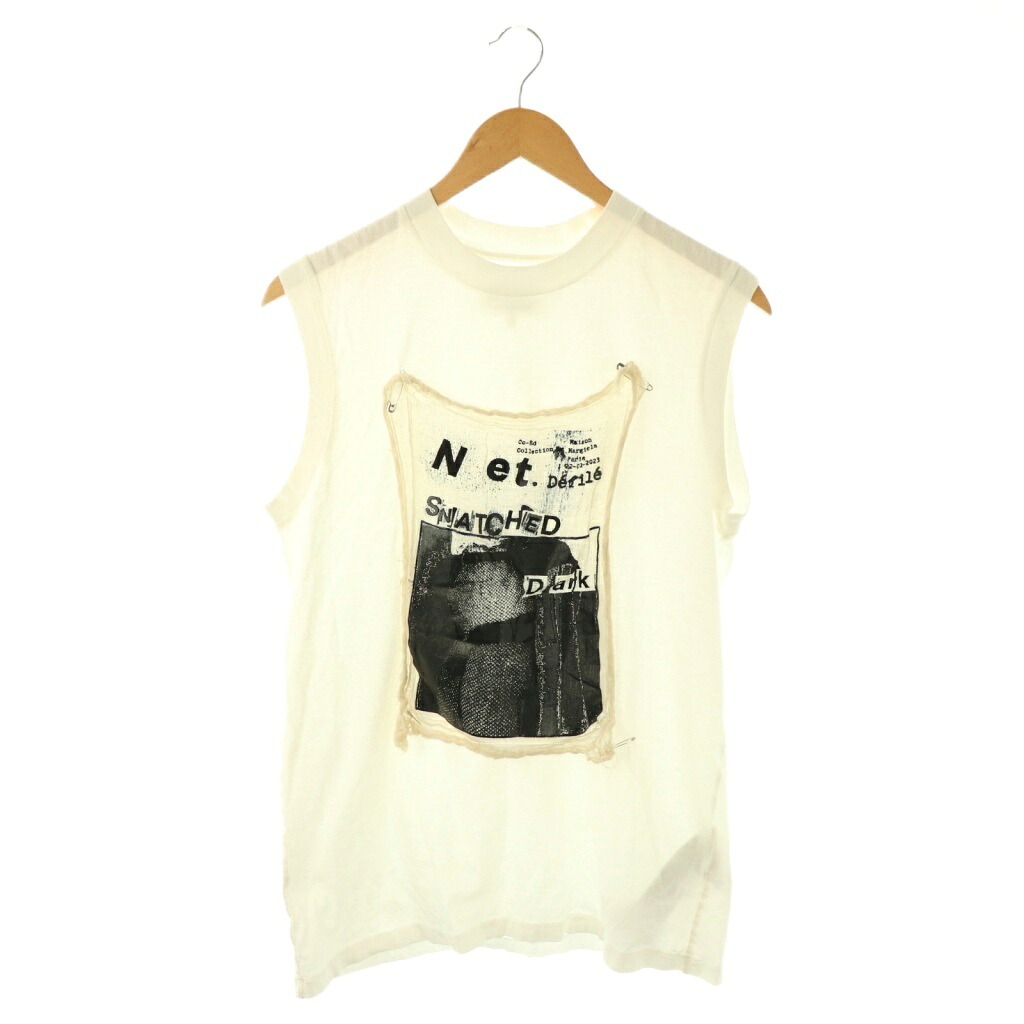 【中古】メゾンマルジェラ Maison Margiela 1 10 24SS ノースリーブカットソー XS ホワイト マルチカラー S51GC0527 /DO ■OS レディース 【ベクトル 古着】 260105