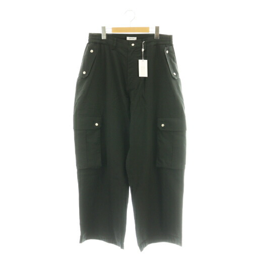 【中古】未当て嵌める品 ベイシックス BASICKS Wideleg Cargo Trouser カーゴパンツ 広広としたズボン下 M 黒いこと /DF ■os ■SH メンズ 【ベクター 古着】 260108 メンズファッション-ズボン・パンツ
