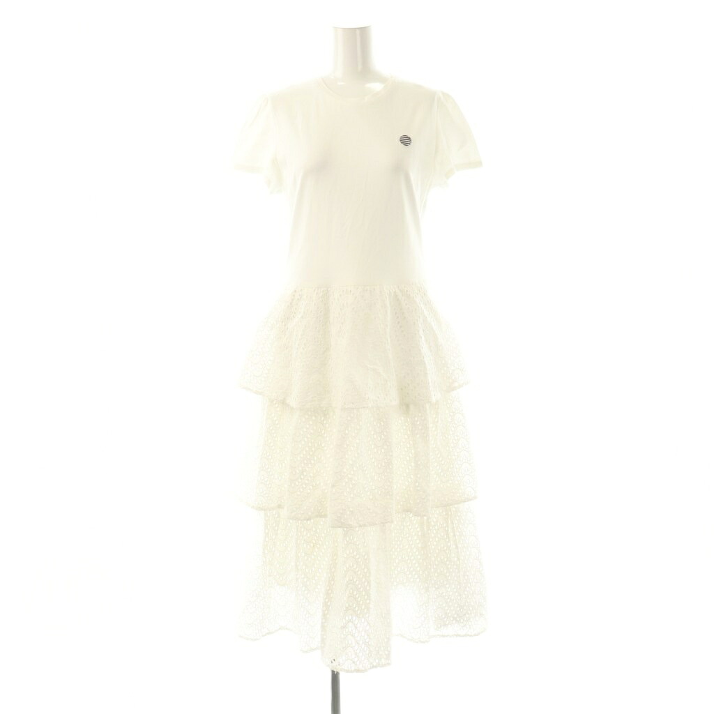 【中古】ボーダーズアットバルコニー BORDERS at BALCONY LACE DRESS ワンピース ロング 半袖 38 ホワイト /HK ■OS ■SH レディース 【ベクトル 古着】 260106