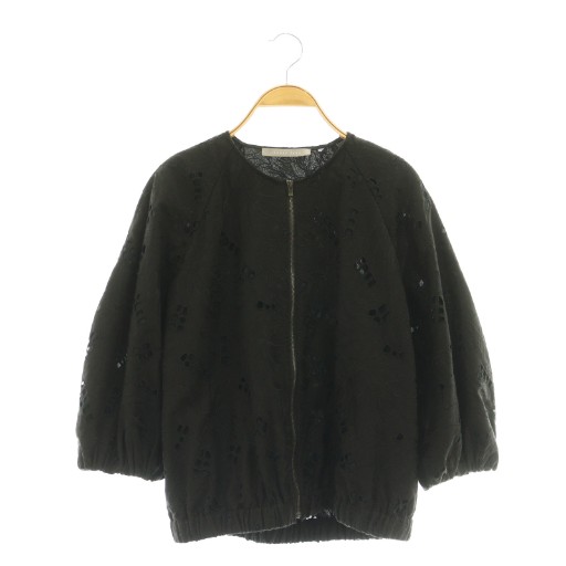 【中古】セオリーリュクス theory luxe 25SS Ciel Embroidery Kaylee Blouson ブルゾン ジャケット 刺繍 38 ブラック /DF ■OS レディース 【ベクトル 古着】 260113