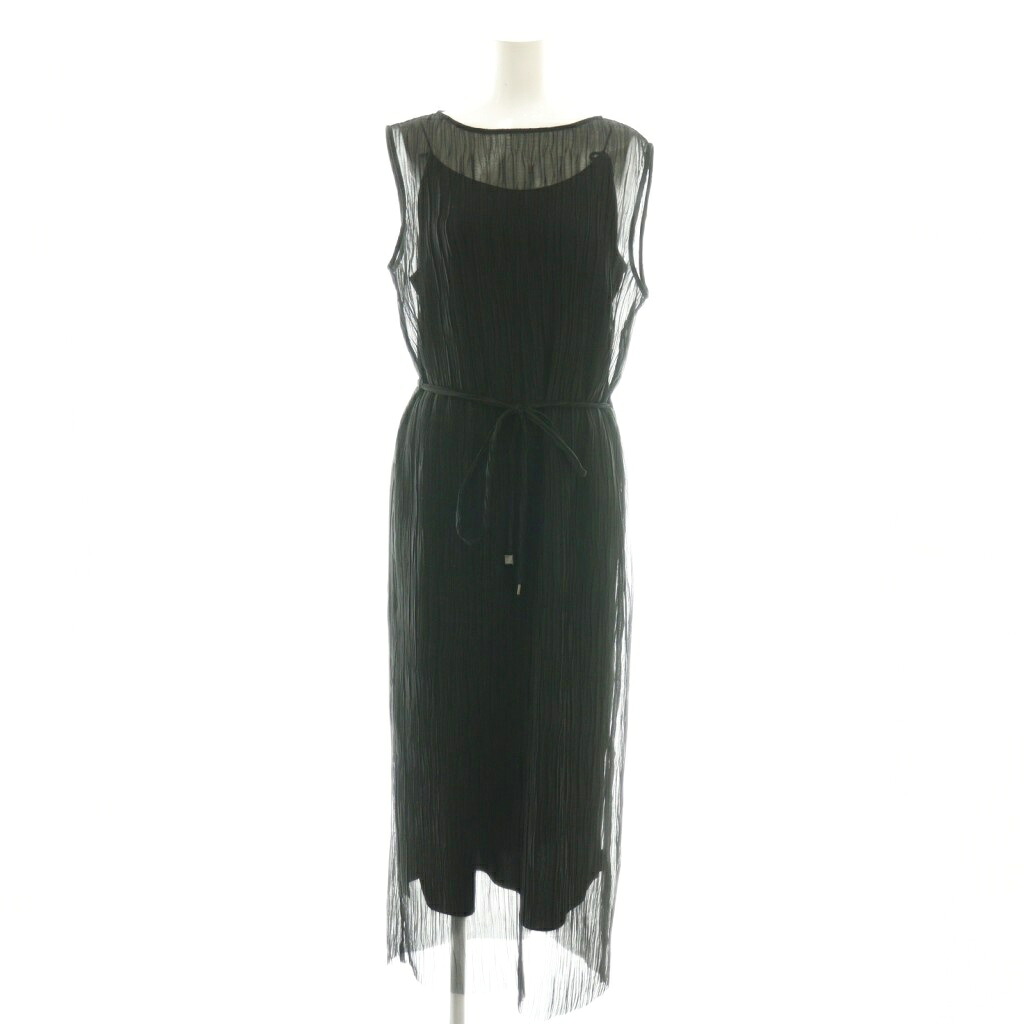 【中古】セオリーリュクス theory luxe 25SS Blaine Rione Dress ワンピース プリーツ シアー 38 ブラック /CX ■OS レディース 【ベクトル 古着】 260115