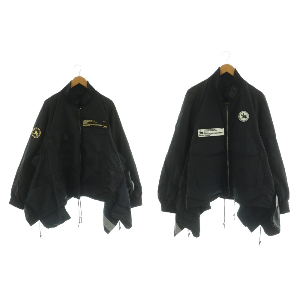 【中古】スピワック SPIEWAK double-end c/n work blouson リバーシブル 4way ブルゾン ジャケット ジップアップ ナイロン XL 黒 ブラック /NR ■OS ■SH メンズ レディース 【ベクトル 古着】 260114
