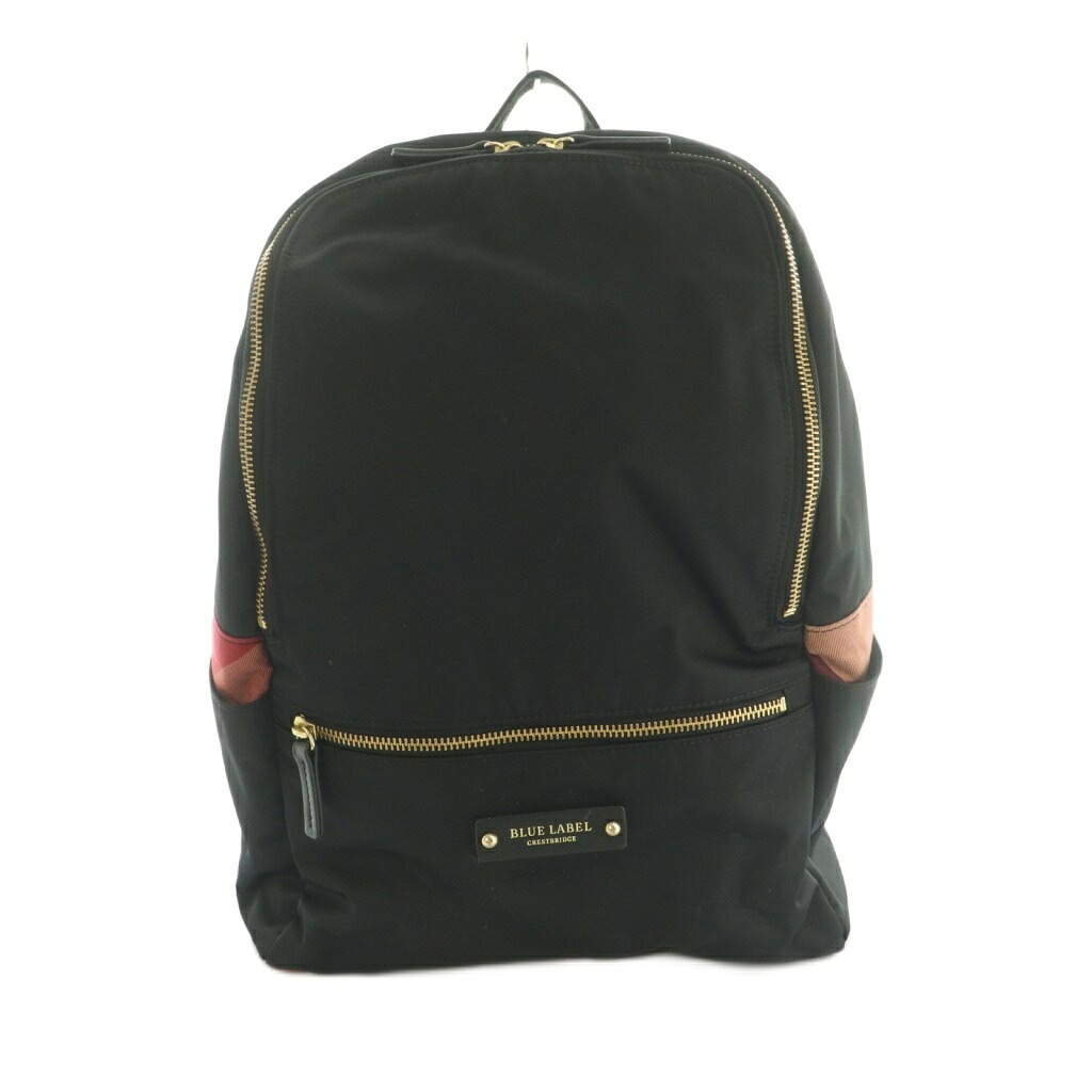【中古】ブルーレーベルクレストブリッジ BLUE LABEL CRESTBRIDGE ラウ リュックサック バックパック チェック柄 黒 赤 55122-115-09 /MI ■OS レディース 【ベクトル 古着】 260121