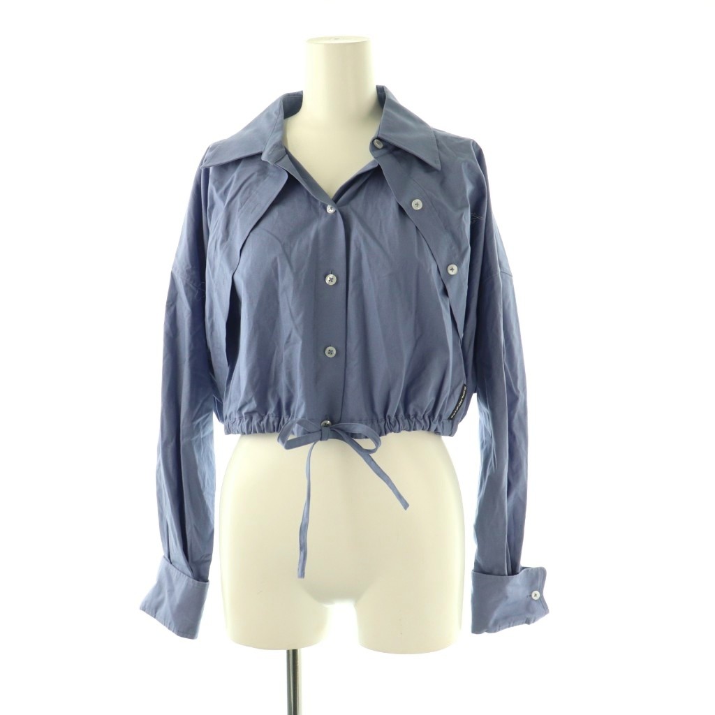【中古】アレキサンダーワン ALEXANDER WANG お茶 t Double Layered Shirt プルオーバー クロップド S スモークブルー /ES ■os ■SH レディース 【ベクター 古着】 260120