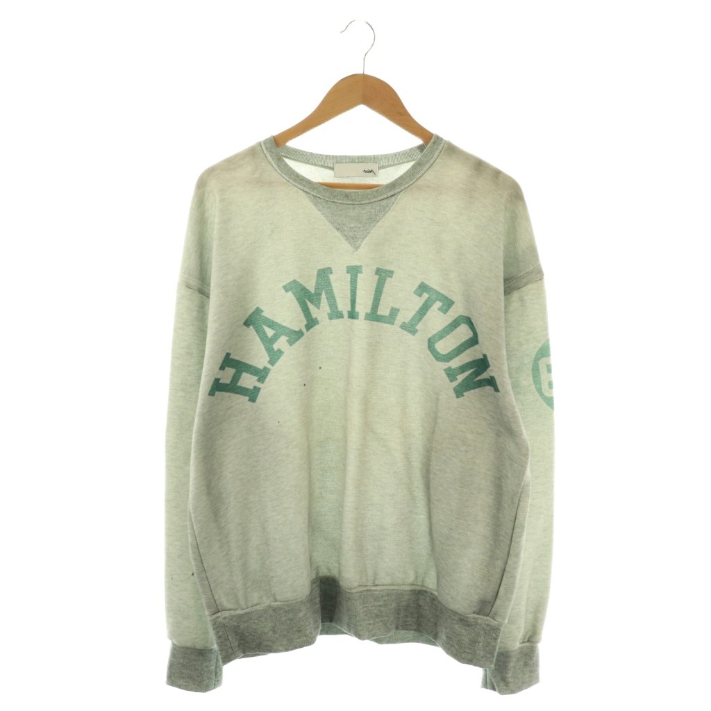 【中古】トルク TOLQ Trompe loeil Sweatshirts HAMILTON クルーネックスウェット トレーナー 4 グレー グリーン /ES ■OS ■SH メンズ 【ベクトル 古着】 260116