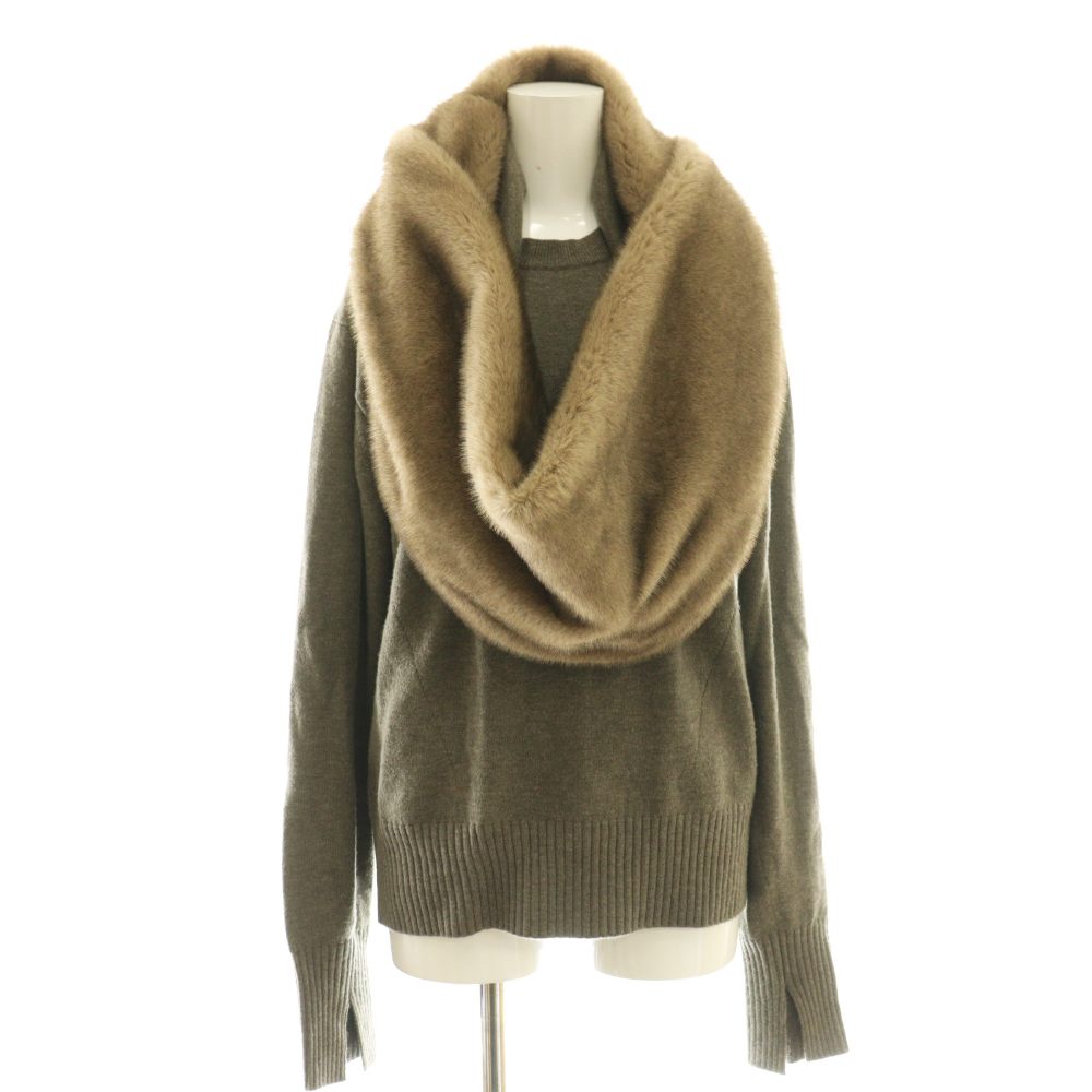 【中古】チノ CINOH 25AW MIX KNIT ファースヌード付きニット プルオーバー F ベージュ /DF ■OS ■SH レディース 【ベクトル 古着】 260121 16,425円