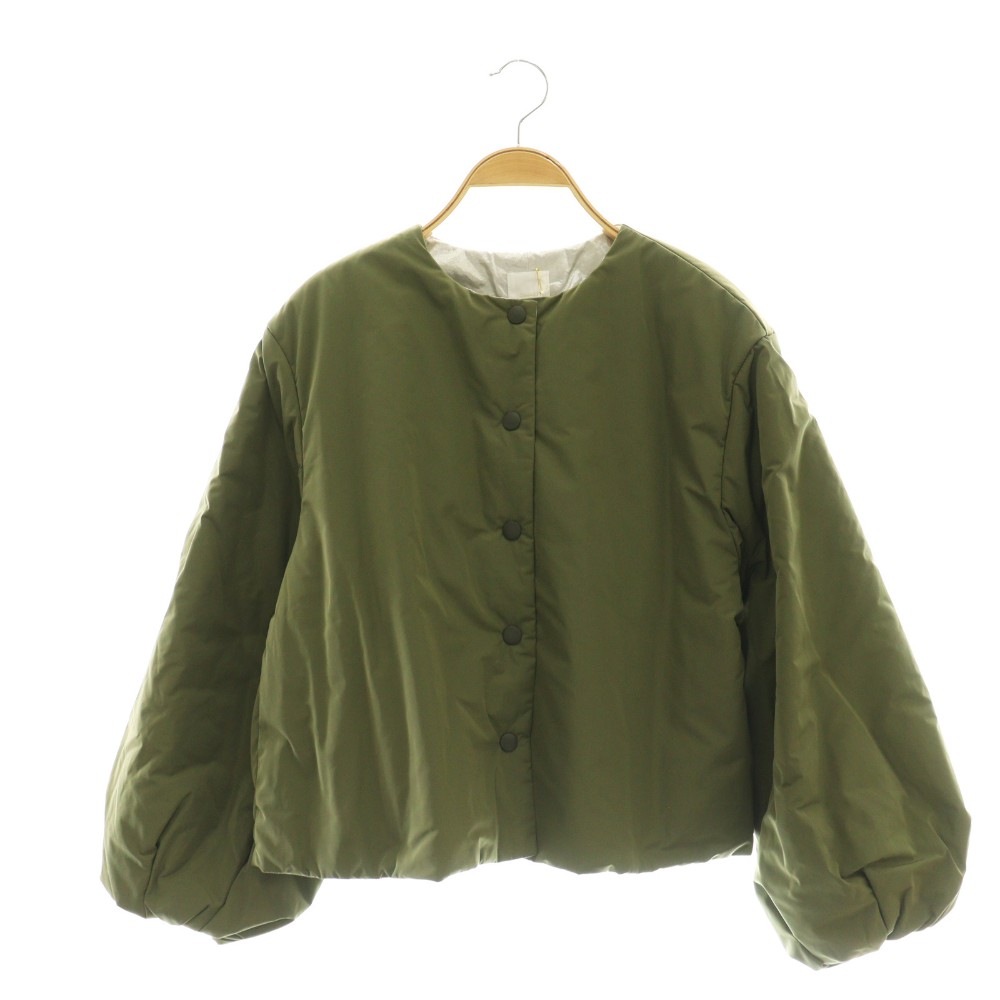 【中古】未使用品 ガーゼ Gauze LANTERN SLEEVE LIGHT COSMIC JACKET ジャケット 中綿 ノーカラー F カーキ /CX ■OS ■SH レディース 【ベクトル 古着】 260126