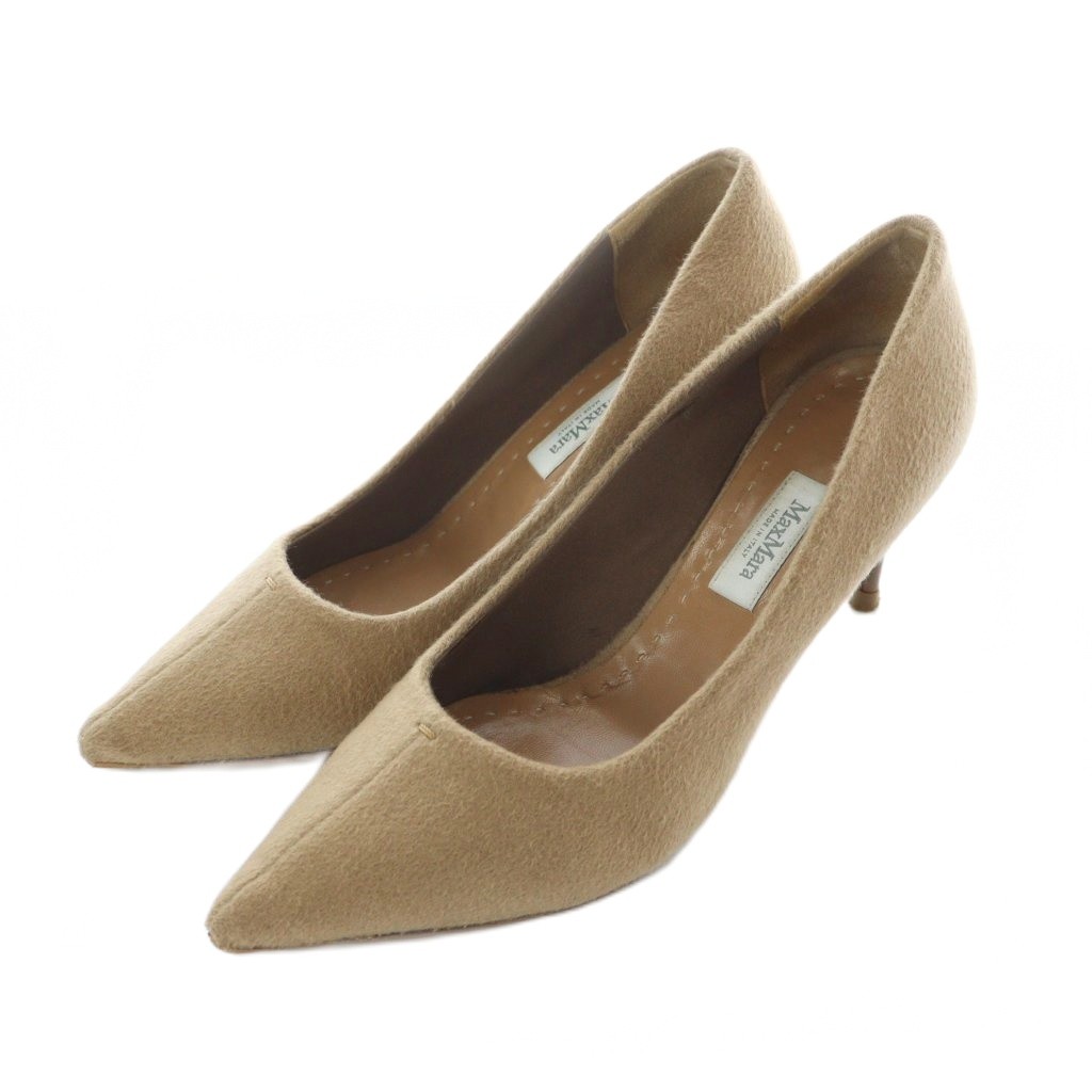【中古】マックスマーラ MAX MARA パンプス 35 22cm 22.5cm ベージュ ポインテッドトゥ ハイヒール /RI ■OS レディース 【ベクトル 古着】 260126