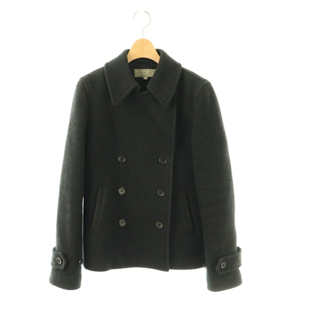 【中古】マーガレットハウエル MARGARET HOWELL ウールカシミヤショートPコート アウター 2 チャコールグレー /DO ■OS ■SH レディース 【ベクトル 古着】 260129