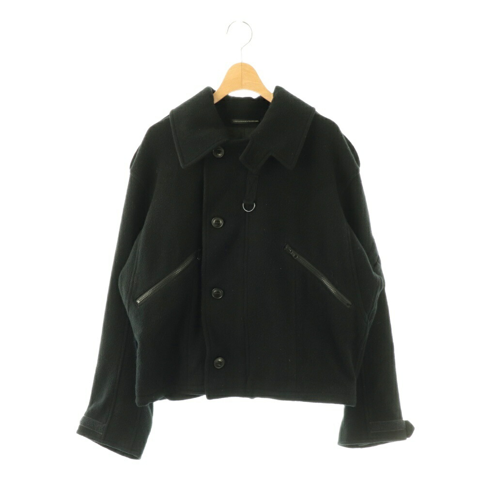 【中古】ワイズ Y's ヨウジヤマモト WOOL MOSSER PILOT JACKET ジャケット 2 ブラック /DO ■OS メンズ 【ベクトル 古着】 260202