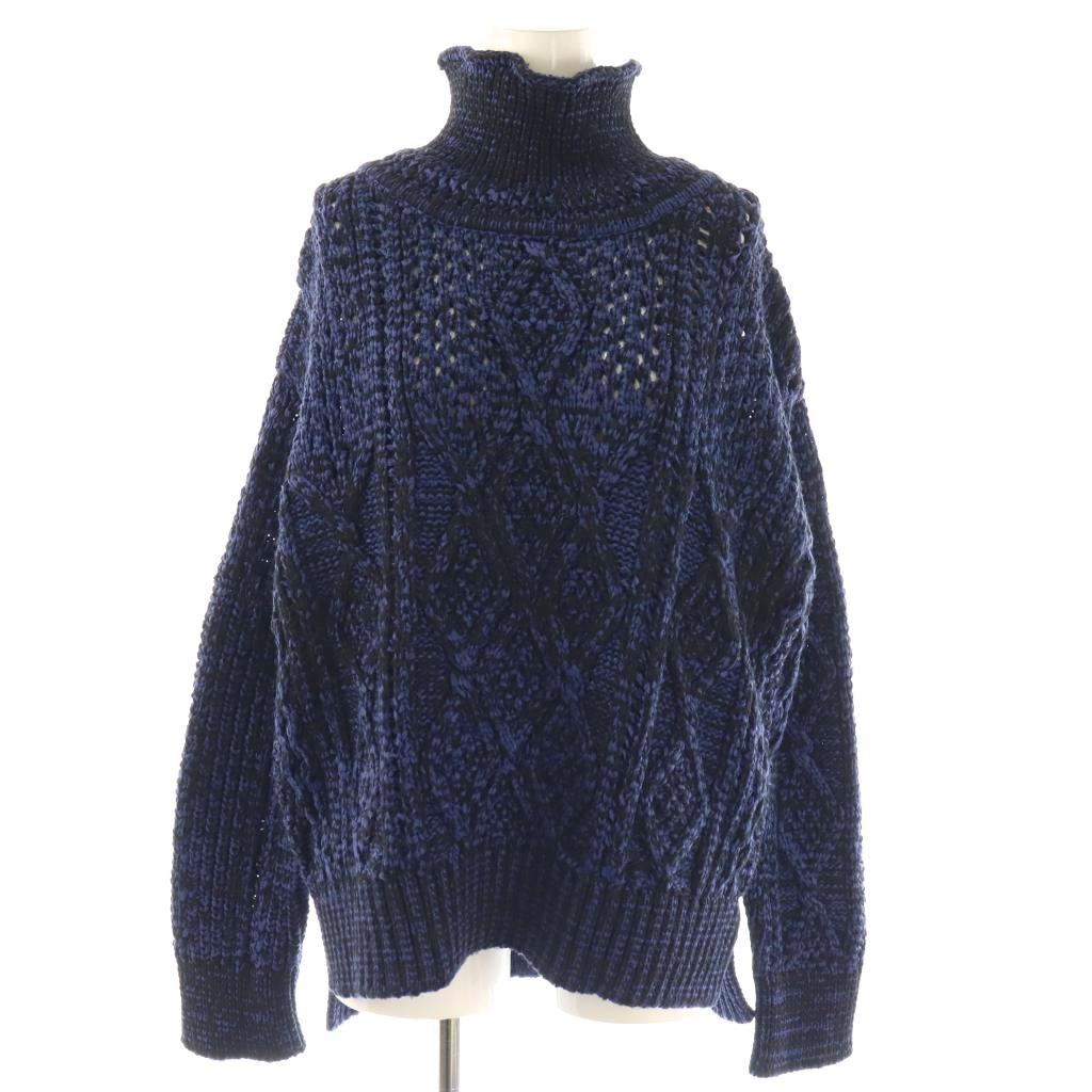 【中古】ユナイテッドアローズ A DAY IN THE LIFE UNITED ARROWS UGSC ケーブル ハイネックセーター ニット 紺 ネイビー 黒 ブラック /AQ ■OS レディース 【ベクトル 古着】 260210