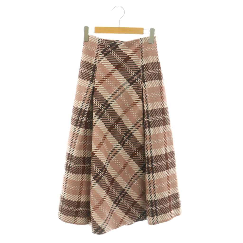 【中古】未当て嵌める品 スナイデル SNIDEL 24AW ロービングチェックロングスカート 太陽面爆発 0 サクラ色 /HK ■os レディース 【ベクター 古着】 260205