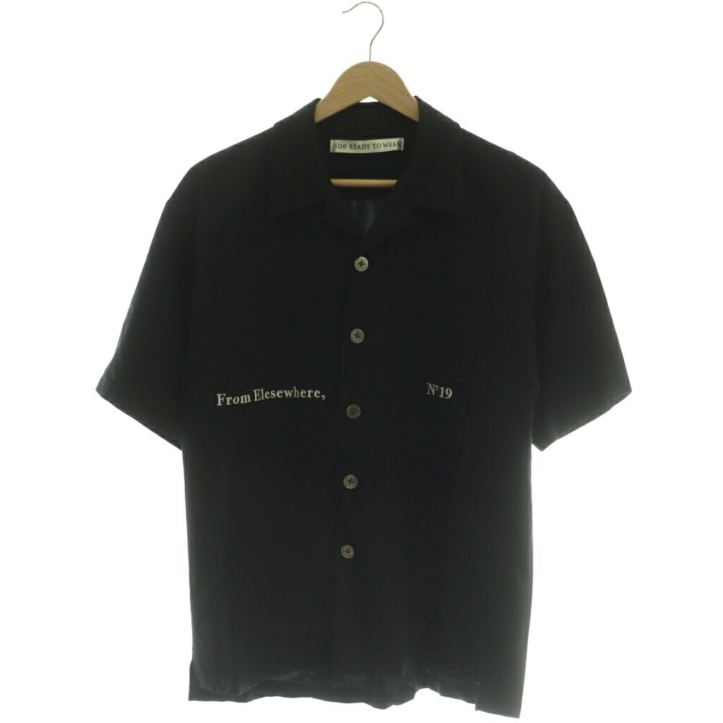 【中古】ソーイ SOE From Elesewhere オープンカラー半袖シャツ 開襟シャツ 1 ブラック /DF ■OS ■SH メンズ 【ベクトル 古着】 260203 7,200円