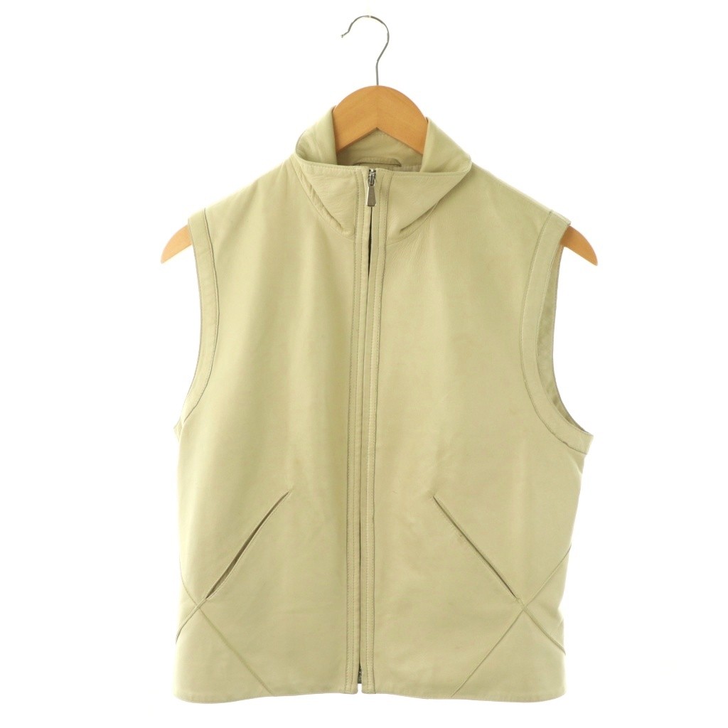 【中古】ロロピアーナ Loro Piana vintage レザージップアップベスト 46 アイボリー /ES ■OS ■SH メンズ 【ベクトル 古着】 260210
