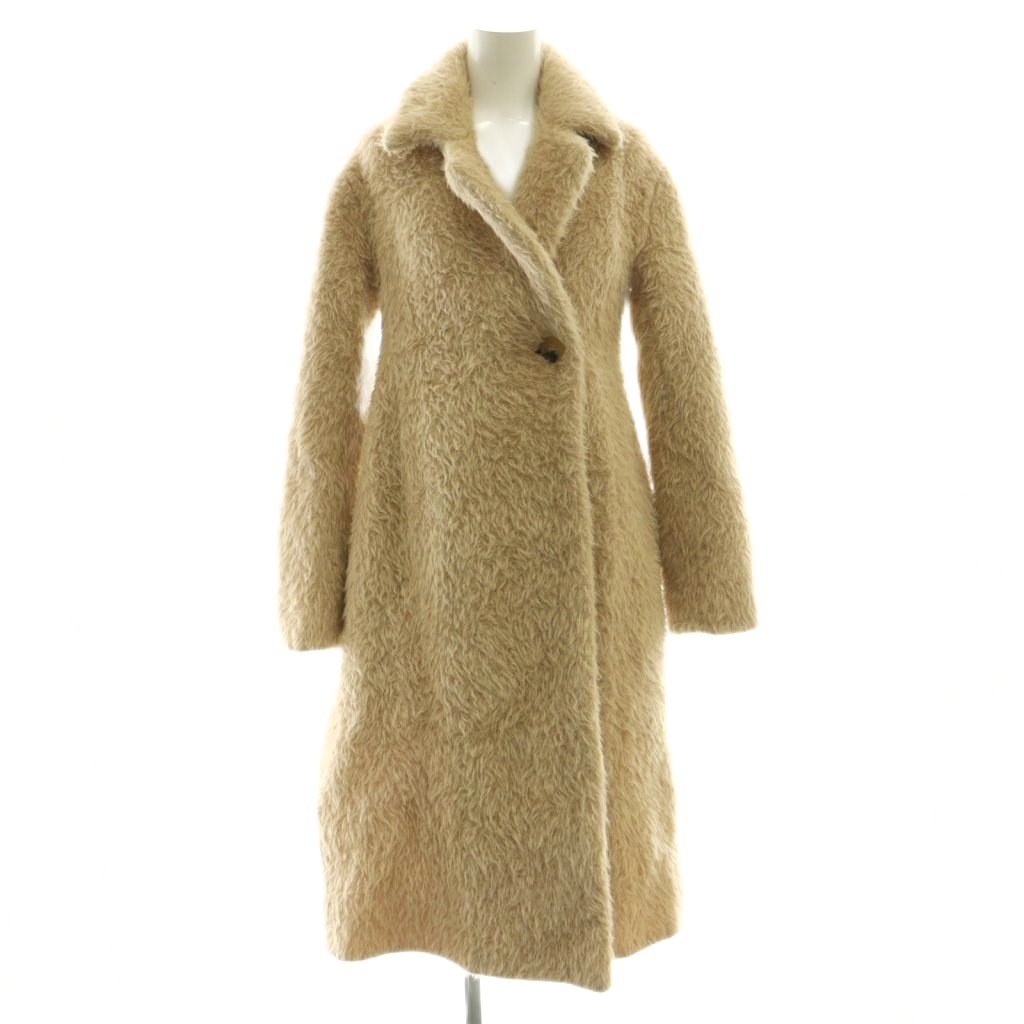【中古】セリーヌ CELINE フィービー期 アルパカ羊毛 シャギーコート アウター ロング 34 点火装置ベージュ /NR ■os レディース 【ベクター 古着】 260203