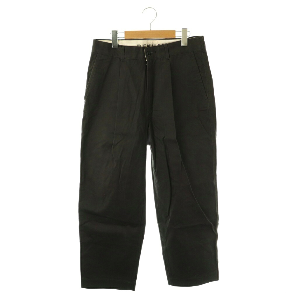【中古】デンハム DENHAM MIJ CW タック入り コットン チノ パンツ ジッパーフライ M チャコールグレー /NR ■OS ■AD メンズ 【ベクトル 古着】 260225