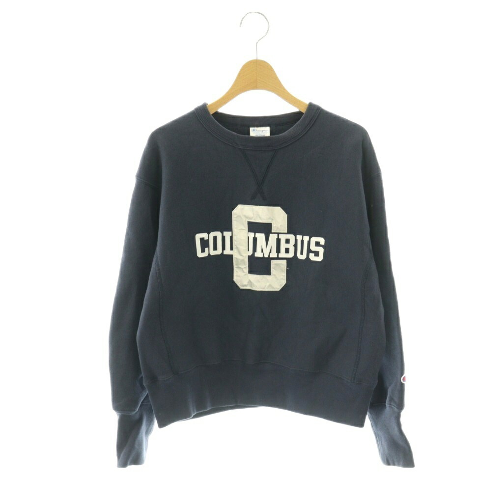 【中古】チャンピオン CHAMPION REVERSE WEAVE(R) CREW NECK スウェットシャツ プルオーバー 長袖 M ネイビー /HK ■OS レディース 【ベクトル 古着】 260205