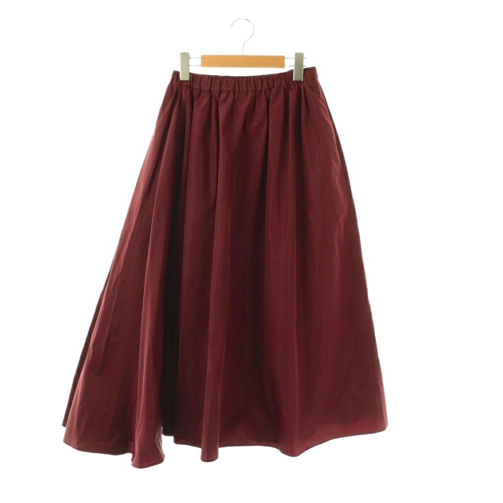 【中古】パトゥ PATOU 25AW リサイクルファイユアシンメトリーミディスカート ロング フレア 34 ボルドー /DO ■OS ■SH レディース 【ベクトル 古着】 260209