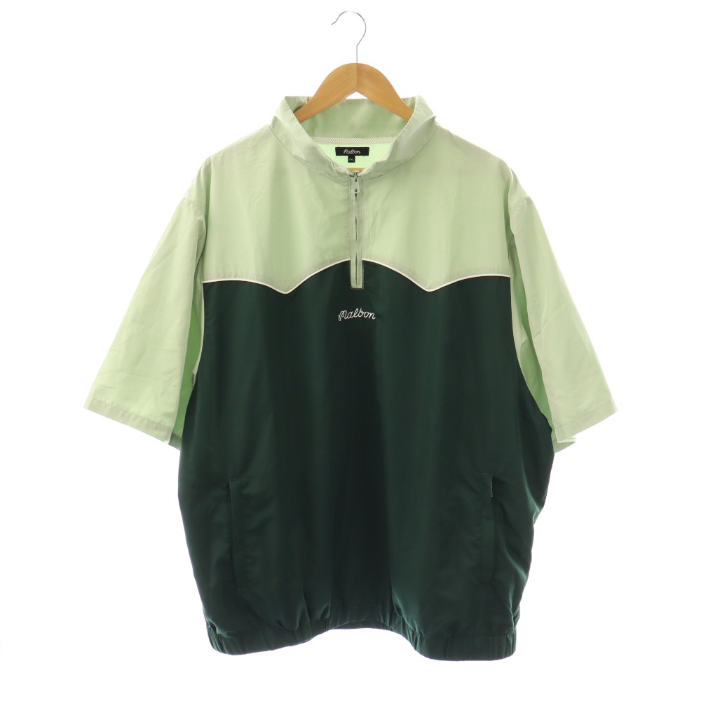 【中古】マルボンゴルフ Malbon ティーシャツ半袖上衣 ハーフジップ XXL ペパーミント緑であること 緑であること /DO ■os ■AD メンズ 【ベクター 古着】 260212