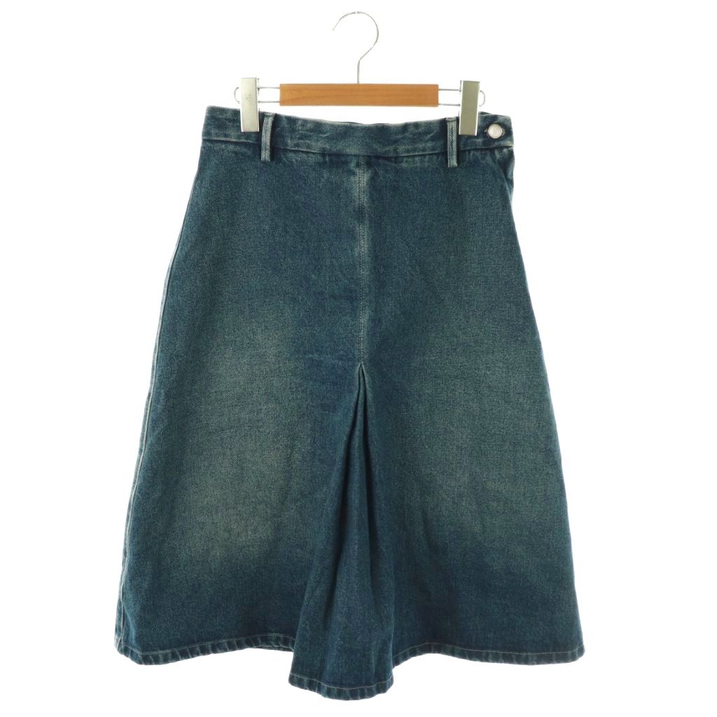 【中古】エムエムシックス メゾンマルジェラ MM6 Maison Margiela ボックスプリーツデニムスカート フレア 42 ブルー S52MA0169 /CX ■OS レディース 【ベクトル 古着】 260217