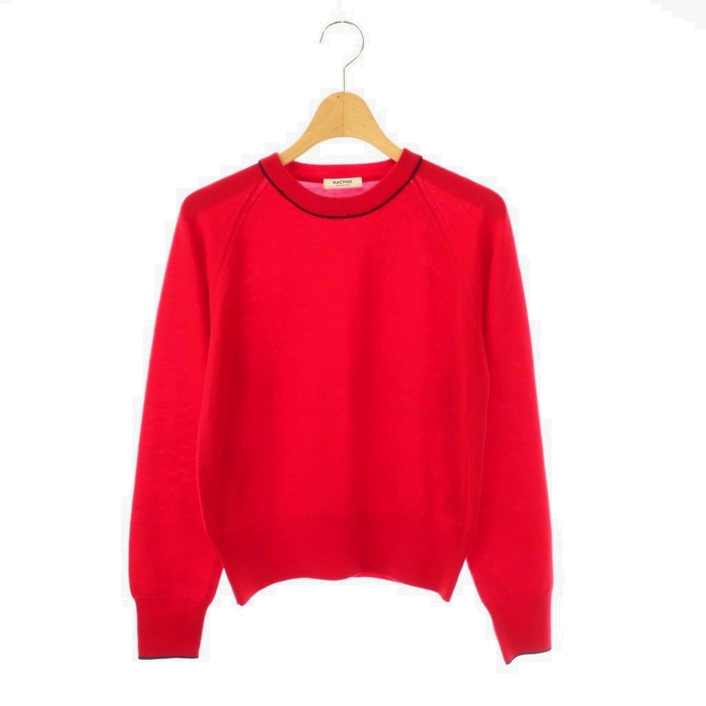 【中古】マカフィー MACPHEE トゥモローランド 25AW 飾り気の無い 羊毛 労働者の一団素っ首 編み物 スウェーター 長袖 ティーシャツ S 赤いこと /HK ■os レディース 【ベクター 古着】 260210