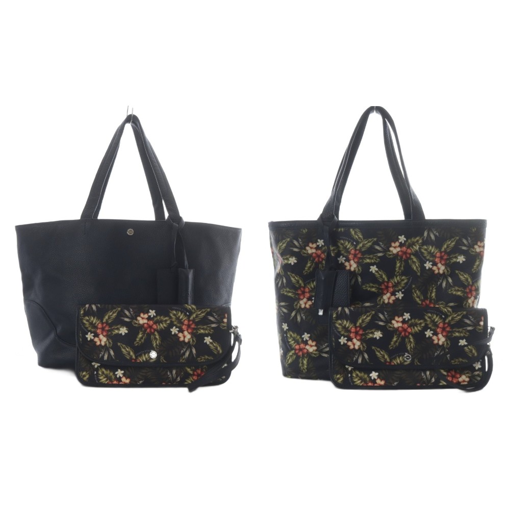 【中古】ペッレモルビダ PELLE MORBIDA トートバッグ ハンドバッグ リバーシブル ボタニカル柄 レザー ポーチ付き ブラック /YO1 メンズ 【ベクトル 古着】 260217|ブランド古着の買取販売ベクトル