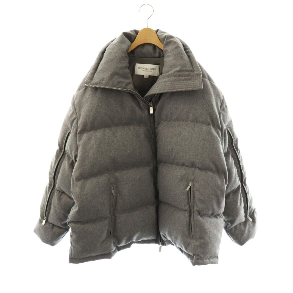 【中古】マイケル教科課程 MICHAEL KORS COLLECTION ウールカシミヤハイネックダウンジャケット アウター S 薄墨色 /DF ■os レディース 【ベクター 古着】 260219